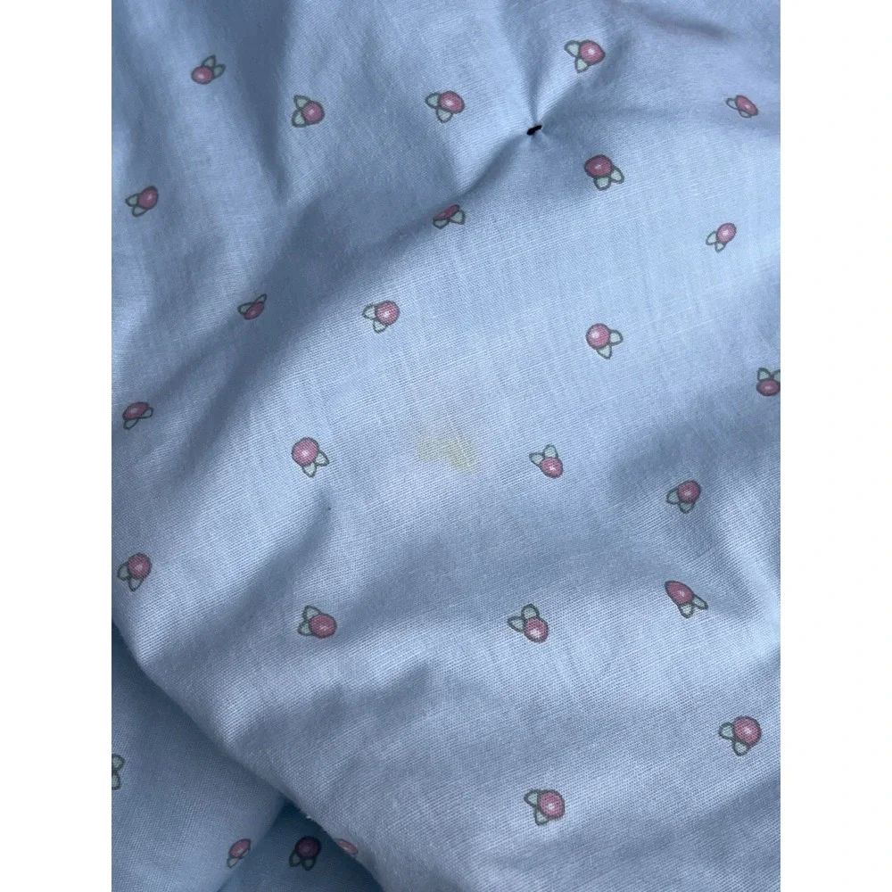 VTG 1991 Daisy Kingdom Honey Bunny Quilt 57x46 Hand Tied Ruffle Lace Trim Throw